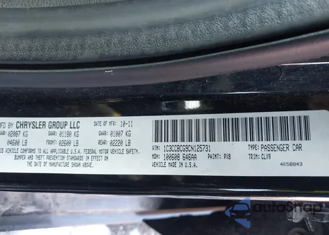 2012 Chrysler 200 Limited from USA, damaged, VIN 1C3CCBCG9CN125731